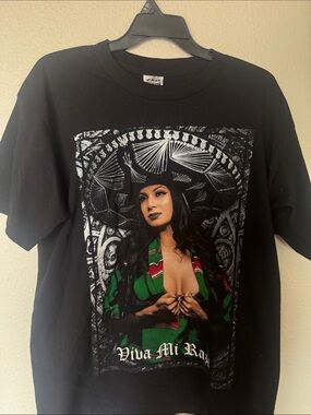Black Graphic Short Sleeve Tee with Green Accent